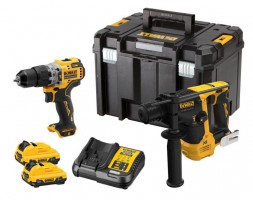 DeWalt DCK2102L2T 12v XR Brushless Twin Kit: SDS + Combi (DCH072 + DCD706) 2 x 3.0Ah in Deep TSTAK £299.95